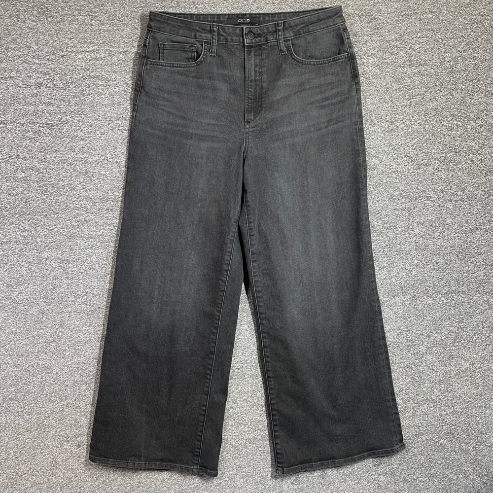 Joes Jeans The Wide Leg Ankle Kacey Black High Rise Stretch Denim 31